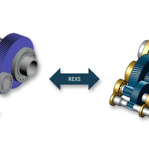 Datenaustausch in der Getriebeentwicklung: ein 3-stufiges Parallelwellengetriebe von SEW in Bearinx und der FVA-Workbench.