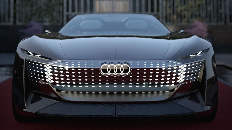 Sogar kommunizieren kann der Grill, etwa mit anderen Autofahrern, mit Fußgängern und mit Fahrradfahrern. (Bild: Autoren-Union Mobilität/Audi)