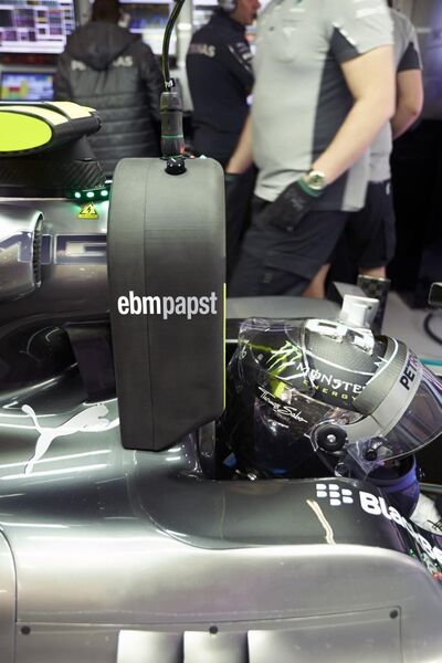 EBM-Papst unterstützt den Formel-1-Rennstall Mercedes AMG Petronas mit Kühl- und Lüftungssystemen. (Bild: Mercedes)