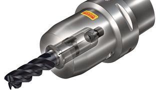 Eine neue Spannzange für das Corochuck 930 von Sandvik Coromant hält Zerspanungswerkzeuge mit Weldonschäften mit einer speziellen Verriegelungseinheit sicher fest und schützt sie so vor Auszug und ungewünschter Bewegung. (Sandvik Coromant)