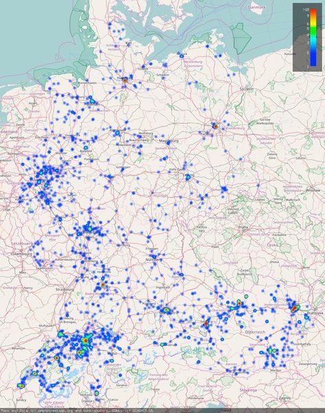 Auf der Karte sind über das Internet erreichbare Geräte abgebildet. Wenn alle Geräte sicher konfiguriert und geschützt wären, würde die Karte keine Punkte anzeigen. Bei der Ermittlung von Standortinformationen über die IP-Adresse sind Ungenauigkeiten systembedingt nicht zu vermeiden. Je dichter das Netzwerk in einer Region ist, desto genauer kann der Standort über die IP-Adresse ermittelt werden. In ländlichen Regionen ist die Standortbestimmung entsprechend größeren Schwankungen unterworfen. Viele Punkte sind nur zu einigen Zeitpunkten sichtbar. Hierbei handelt es sich vielfach um Systeme mit dynamischer IP-Adresse. Ein Springen der Punkte ist auf die verschiedenen Routen zurückzuführen, über welche die Geräte zu den unterschiedlichen Zeitpunkten erreicht werden. (Sophos)