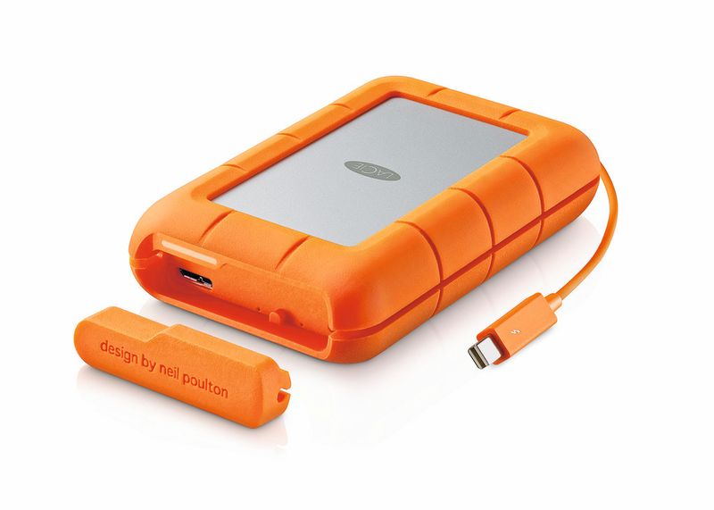 Hart im Nehmen, krasse Farben: die LaCie Rugged RAID. (Bild: Seagate)