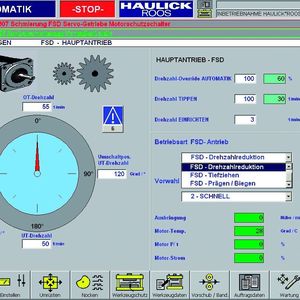 Bild 1: FSD-Bedienoberfläche; darüber können die maschinenseitigen Prozessparameter einfach und schnell angepasst werden.