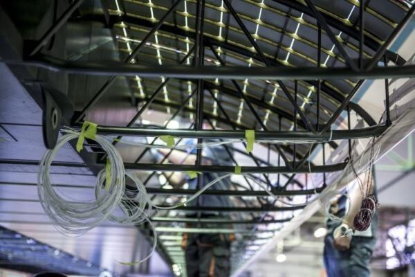 Tragfläche: Struktur auf Kohlefaser, darüber die Solarzellen. (Solar Impulse)