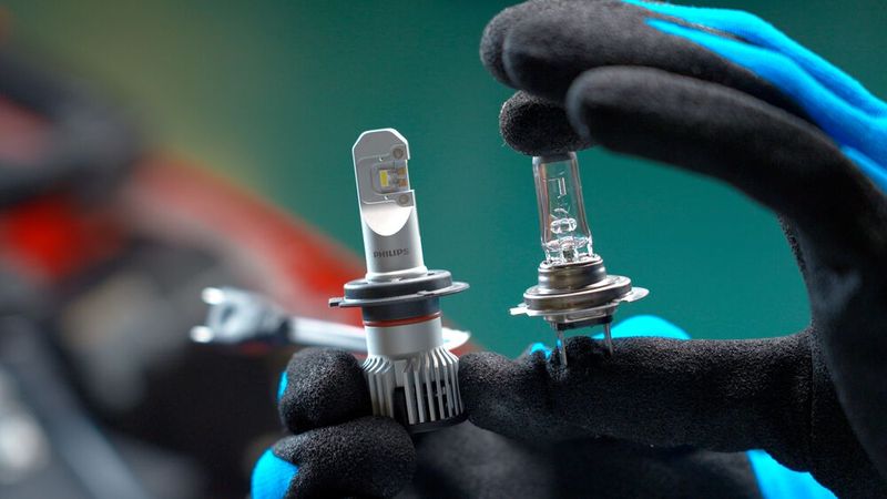 Dank der um 30 Prozent reduzierten Baugröße ist die Nachrüst-LED von Philips/Lumileds kaum noch größer als eine konventionelle Halogen-H7-Lampe. (Bild: Philips/Lumileds)