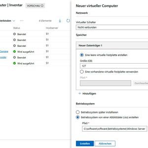 Erstellen einer VM auf Bass von Hyper-V im Windows Admin Center.(Bild:  Joos | Microsoft)