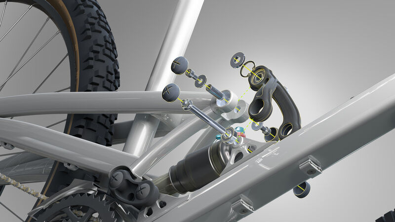 Rendering eines Mountainbikes von Marin Bikes, entstanden mithilfe von Autodesk Inventor, Autodesk Alias Design, Autodesk AutoCAD Mechanical, Autodesk Inventor Publisher und Autodesk 3ds Max (Bild: Autodesk)
