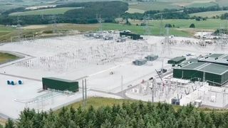 Five large HVDC systems in Scotland will transmit wind power to the south, playing a key role in the UK’s energy transition. This Picture shows the HVDC converter station at Blackhillock, Scotland, one of the two stations in the Caithness Moray Link. (Source: Hitachi Energy Ltd.)
