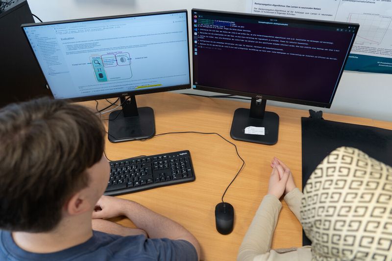 Im Modul „Generative KI“ erstellen die Azubis einen eigenen Wartungsassistenten.  (Bild: Julia Thurner-Irmler, Universität Augsburg)