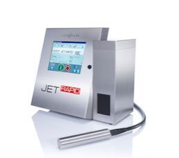 Der Tintenstrahldrucker Jet Rapid hält mit Extrudergeschwindigkeiten von bis zu 1000 m/min. Schritt. (Paul Leibinger)