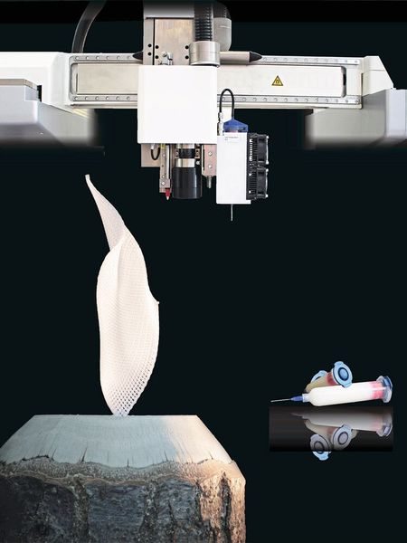 Eine Flamme aus Cellulose-​Verbundmaterial. (Bild: M.Hausmann/ETH/Empa)