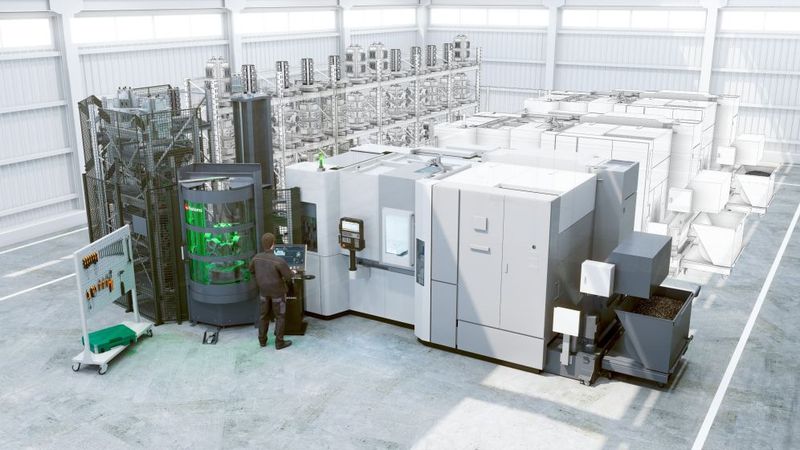 Das FPS-S von Fastems kann schrittweise von einer einfachen Automatisierungslösung für eine oder zwei Maschinen zu einem vollwertigen linearen FFS ausgebaut werden.(Bild:  Fastems Oy AB)