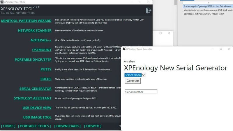 Festlegen des emulierten Synology-NAS-Systems. (Joos (Screenshot))