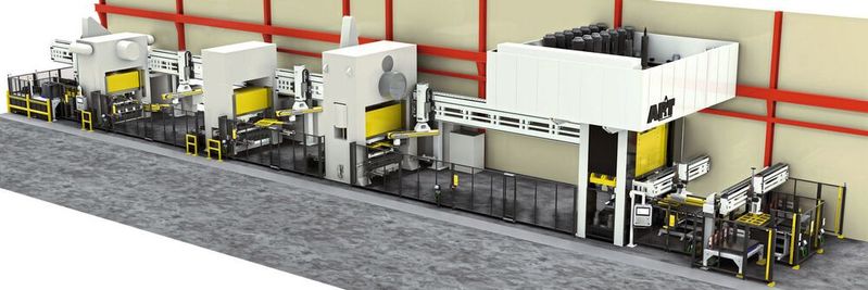 Die Produktionslinie von Bobcat in Gwinner, North Dakota (USA), umfasst die energieeffiziente servohydraulische Presse und Automatisierungstechnik von AP&T. Der Auftrag schließt auch die Integration der Anlage, Bedienerschulung und Support ein. (Bild:  AP&T)