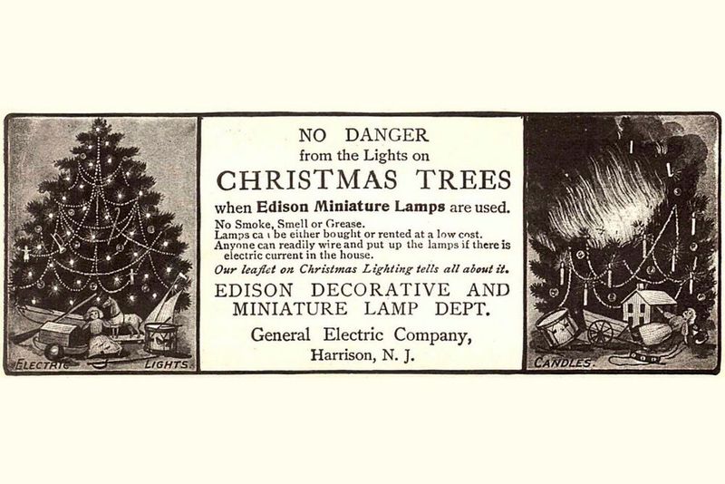 Anzeige von General Electric, die für die neue elektrische Lichterkette wirbt. (Bild:  General Electric)