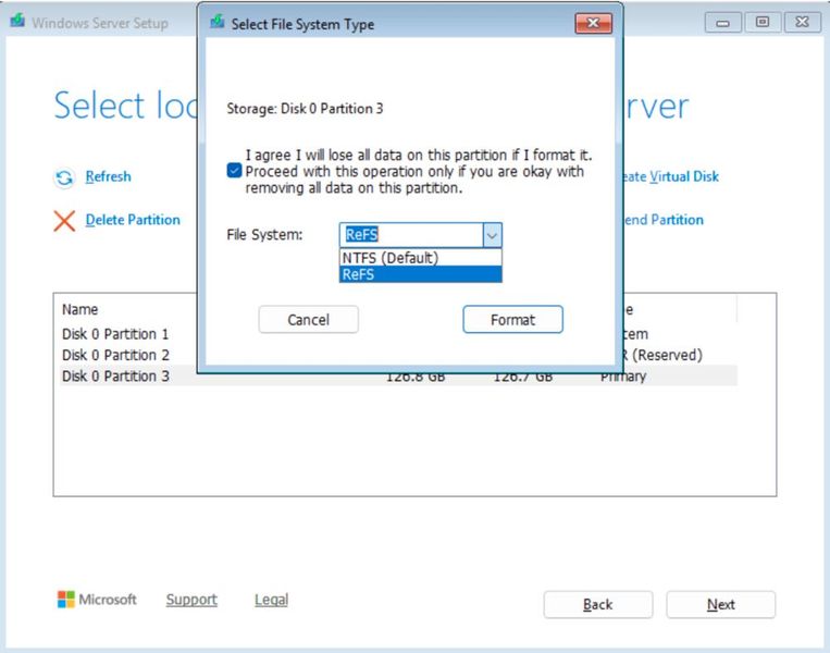 Windows Server 2025 kann in neuen Insider-Previews auch von ReFS booten. (Bild: Joos - Microsoft)