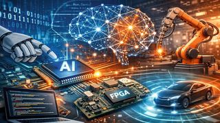 Menschliches  Wissen, künstliche Intelligenz:  Intelligente Datenverarbeitung direkt am Einsatzort verlangt nach dem Zusammenspiel von KI, Hardware-Know-how und konkreter Anwendungserfahrung. (Bild: Dall-E / KI-generiert)