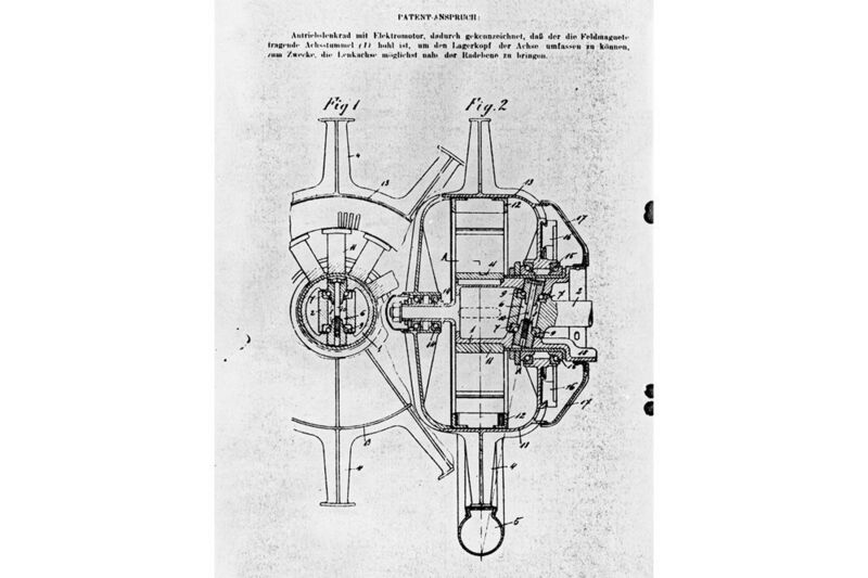 Eine Zeichnung die mit dem Patentantrag eingereicht wurde. (Porsche)