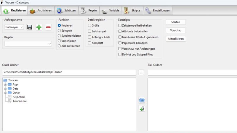 Daten synchronisieren und replizieren mit Toucan.(Bild:  Joos – PortableApps)