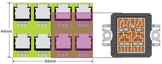 Bild 3:  In einem Modul können bis zu acht SiC-Chips integriert werden.(Bild:  Infineon Technologies AG)
