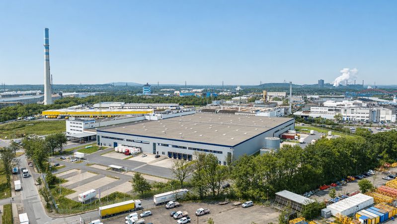Die Logistikimmobilie Panattoni Park Essen bietet eine Lagerfläche von rund 20.000 qm.(Bild:  CBRE)