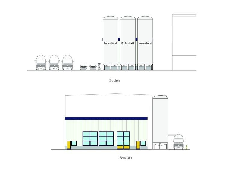 Ansichten der neuen Kohlendioxid-Produktionsanlage im Industriepark Höchst (Bild: Westfalen)