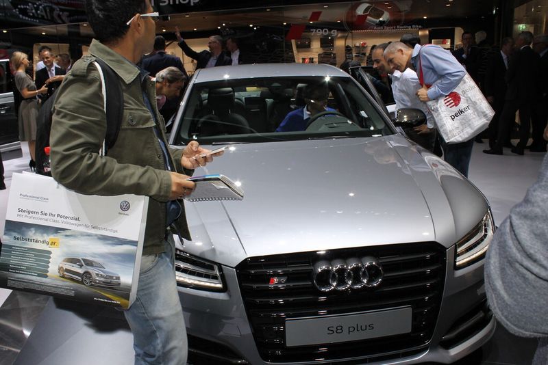 Amazing display of innovations: Audi had 33 cars on display including the Audi Q7 e-tron quattro, SQ 5 TDI plus, R8 plus, R8, S8 plus and many more! (Source: Schulz)