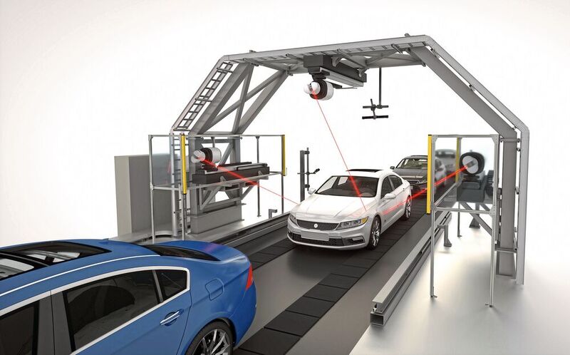 Das System bietet eine vollautomatische Methode der Spalt- und Bündigkeitsmessung an Fahrzeugen in der sich bewegenden Fertigungslinie