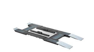 Die „PL 0.35 FK BA“ besitzt ein zusätzliches Doppelhubsystem, mit dem man Fahrzeuge auch radfrei anheben kann. (Bild: Consul)