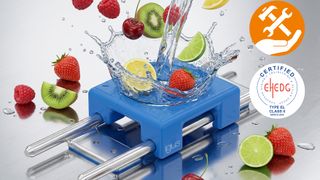 Die drylin W-Linearführung von igus ist die erste Linearführung mit offizieller 
EHEDG-Zertifizierung für die Lebensmittelindustrie.  (Bild:  igus SE & Co. KG)