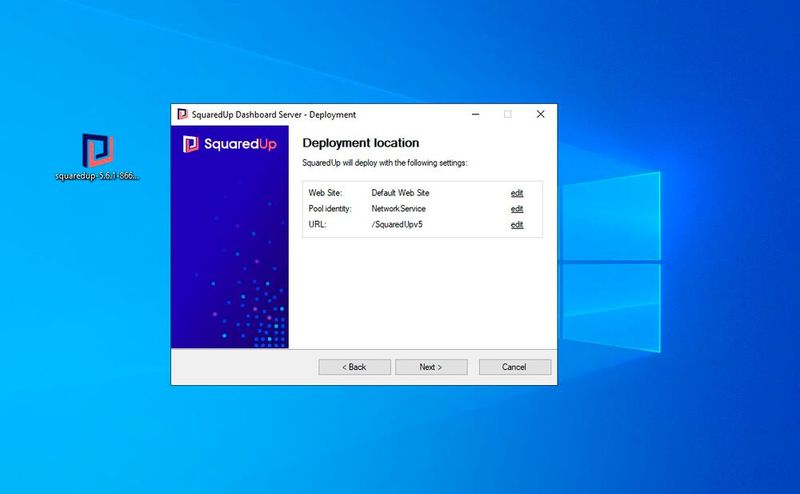 Konfigurieren des Webservers und der verwendeten URL für die Bereitstellung von SquaredUP. (Bild: Joos / SquaredUp)
