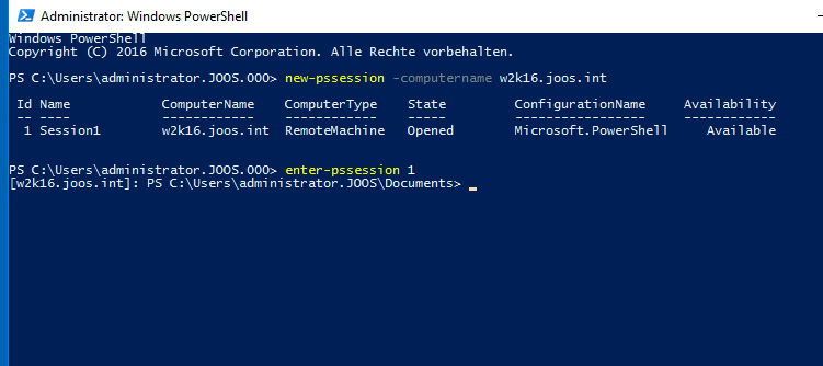 Um eine Sitzung mit PowerShell Remote aufzubauen, muss erst eine Sitzung erstellt werden. (Th. Joos)
