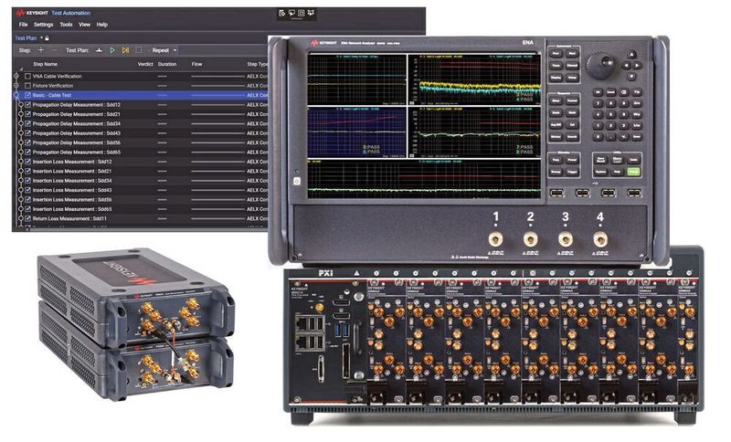 Automotive-Ethernet: Die Automotive-Ethernet-Kanal-Konformitätslösung von Keysight läuft auf drei verschiedenen VNA-Plattformen. (Keysight)