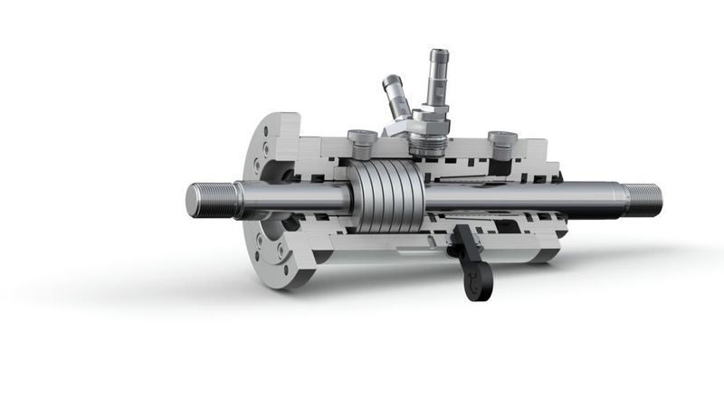 Das ist der Schnitt durch die Klemmeinheit Ratio-Clamp von Herbert Hänchen. Sie schützt Mensch, Maschine und Werkzeug vor Schaden, wenn zum Beispiel der Strom ausfällt. (Bild: Herbert Hänchen)