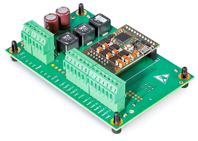 Bild 2: Motherboard mit aufgestecktem Servoreglermodul. (Bild: Maxon)