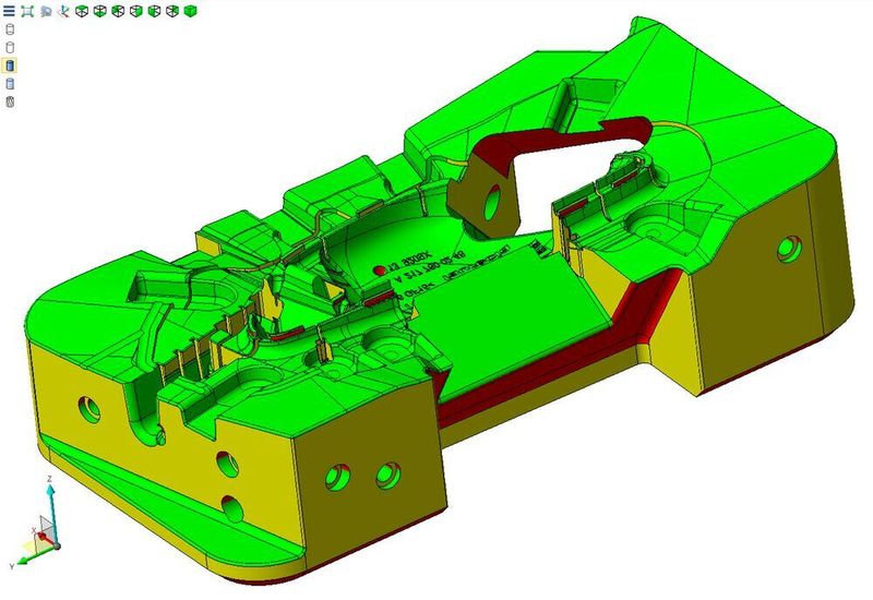 Mecadat präsentiert auf der Blechexpo 2019 die neue Visi-Version 2020.1, die über wesentliche Neuerungen in CAD, Mould, Progress und in der CAM-Funktionalität verfügen soll. Im Bild ist die CAD-Erreichbarkeitskontrolle dargestellt. (Mecadat/Hexagon MI)