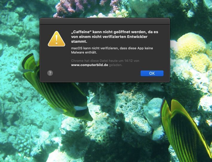 Nicht signierte Apps lassen sich nicht ohne weiteres öffnen. Anwender können aber nach einer Bestätigung die App trotzdem nutzen. (Joos)