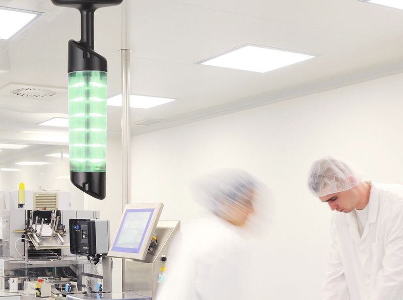 Die neue Version ermöglicht es, die Säule problemlos über Kopf in Reinräumen an der Decke zu montieren. (Bild: Werma)