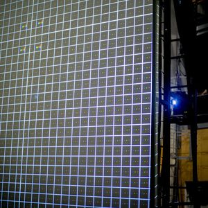 Der 3D-HDD-Projektor im Testaufbau
