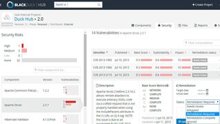 Mit dem Entwicklungstool Hub 3.0 lassen sich anfällige und ausgemusterte Open-Source-Komponenten identifizieren und blocken. (Bild: Black Duck Software)