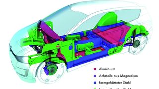 Ein bisher gut gelungenes Beispiel, wie sich der Materialmix im Automobilbau verteilt, ist der „Up! Lite“ von Volkswagen. (Bild: VW)