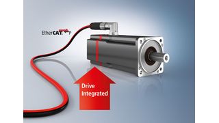 Dezentraler Servoantrieb mit Einkabellösung Ether-CAT-P:
Der AMP8000 soll die optimale Basis für kompakte und konsequent modularisierte Maschinen bilden. (Beckhoff)