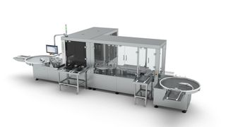 Die Inspektionsplattform AIM9 verarbeitet bis zu 600 Vials pro Minute. (Bild: Syntegon)