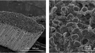Bild 1: Aus den säulen- und tonnenförmigen Aluminiumoxid-Kristallen werden flexible, jedoch in der Spitze sehr harte Korund-Fasern hergestellt. (Archiv: Vogel Business Media)