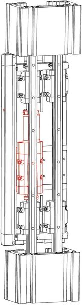 Bild 4: In die Lineareinheit integriert: Während eines Maschinenstillstands fixiert ein Pneumatikaggregat mit Federspeicher den Verfahrschlitten. (Bild: RK Rose + Krieger)