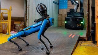 Der Otto-Konzern setzt in der Logistk jetzt auf Robotersysteme von Boston Dynamics. Die smarten Helfer sollen an 20 Standorten ihren Dienst aufnehmen. Die Otto Group vertraut dabei auf die Roboter „Stretch“ (Bild) und „Spot“ (nächstes Bild), liebäugeln aber auch mit dem „Atlas“. (Bild: Otto Group)