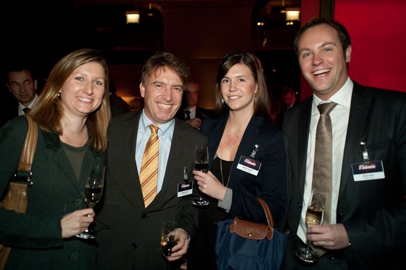 v.l. Monika Fielder(IBM) mit William Geens, Sabrina Sänger und Oliver Roth, (Prianto) (Archiv: Vogel Business Media)