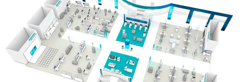 Siemens zeigt auf der diesjährigen SPS IPC Drives auf über 4.400 m², wie Maschinen- und Anlagenbauer von der Digitalisierung profitieren können. Auch das cloud-basierte Betriebssystem Mindsphere steht im Zentrum des Messestands. In der Mindsphere-Lounge will Siemens mit rund 20 Partner-Unternehmen wie Amazon Web Services, Atos, Evosoft und Rittal die Einsatzmöglichkeiten des Systems zeigen. Zu sehen ist außerdem die Version 15 des TIA-Portals. Durch die virtuelle Inbetriebnahme mit PLCSIM Advanced und der Version 12 der Software NX MCD lassen sich komplette Maschinen hinsichtlich Funktionen und Performance virtuell testen und optimieren.
Siemens auf der SPS IPC Drives 2017: Halle 11 (Siemens)