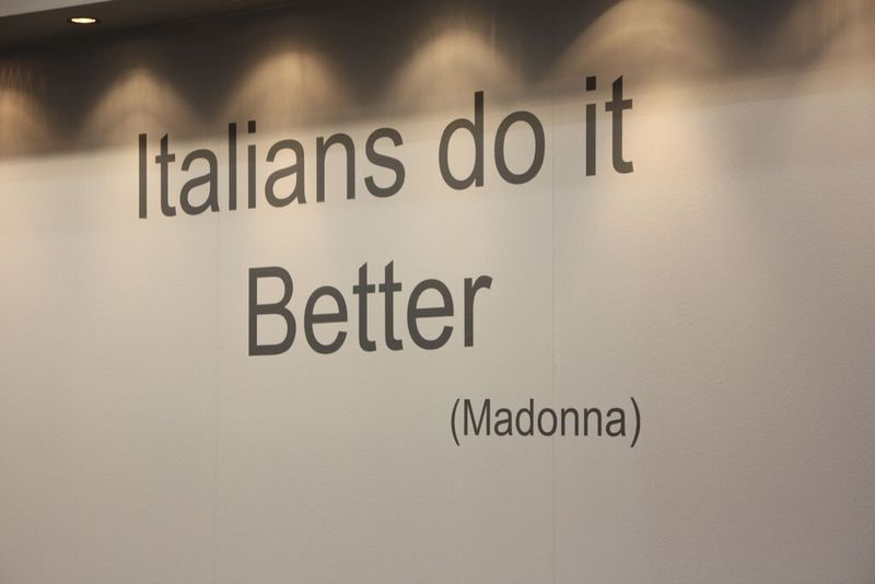 A group booth for Italian toolmakers had a motto. (Source: Culp)