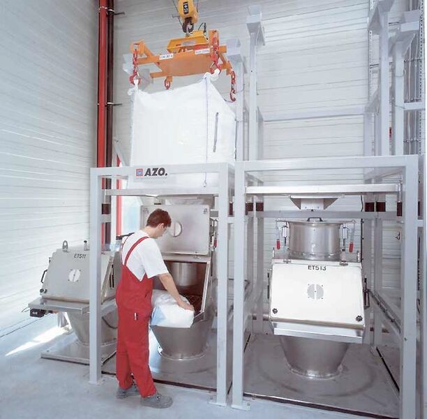 Combined station for feeding of big bags and sacks into the closed system (Picture: AZO)